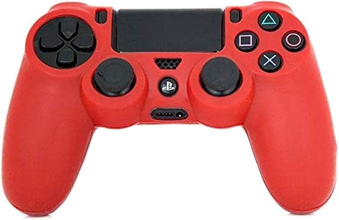 Rubber Silicone Case Cover for Sony PS4 Controller (Red) - T