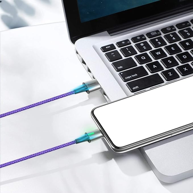 Baseus 801202990C Zinc Magnetic Type-C USB Charging and Data Transmission Cable, 3A, 1 Meter - Purple - T