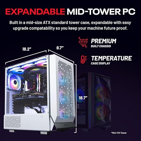 Skytech Omega Gaming PC, Intel i7 14700F 2.1 GHz, RTX 4070 Super 12GB GDDR6X, 1TB NVME Gen4, 32GB DDR5 RAM RGB, 750W Gold PSU, Wi-Fi, Win 11 Home - T