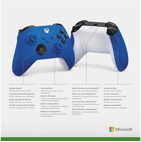 Xbox Wireless Controller For Xbox Series X|S, Xbox One, Windows10/11, Android, And iOS - Blue - T