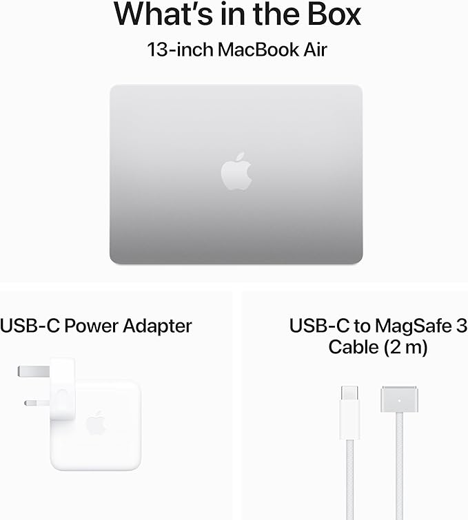 Apple 2024 MacBook Air (13-inch, Apple M3 chip with 8‑core CPU and 8‑core GPU, 8GB Unified Memory, 256GB) - Silver - T