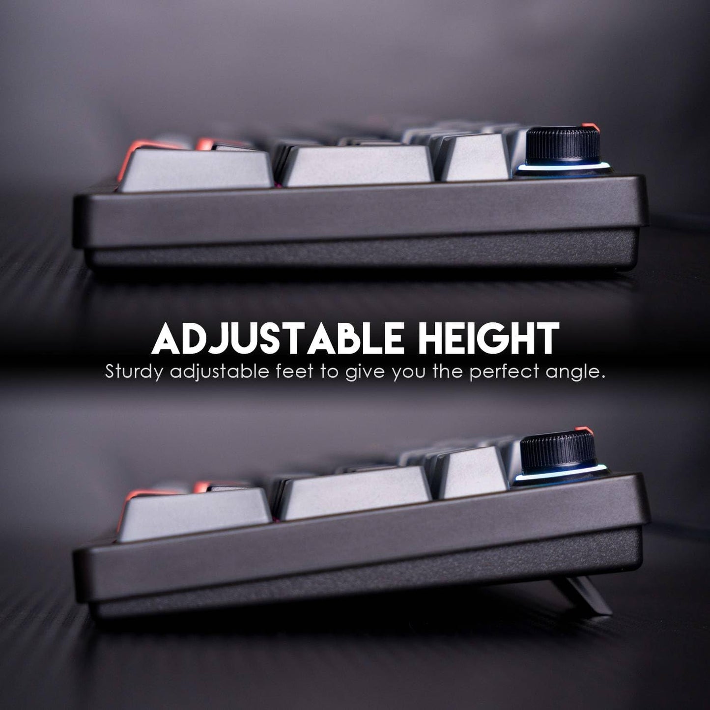 FANTECH ATOM96 MK890 Full Gaming Keyboard RGB Mechanical - RED Switch - Double Injection Keycaps - 10 Lighting Effects - Full Keys Anti-Ghosting - Dedicated Volume Knob | Gray - T