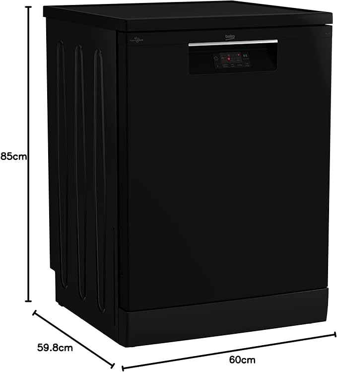 Beko Dishwasher 5 programs 14 persons 60 cm-black-LED- Half load + Hygiene Intense + Steam Gloss - T