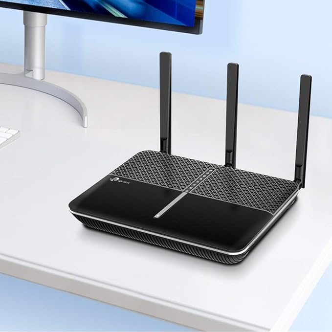 TPLINK AC2100 Gigabit 4?—4 faster MU-MIMO Dual Band Ultra-Fast Speed (3 Gigabit LAN Ports, 1 Gigabit LAN/WAN Port, 1 RJ11 Port, 1 USB Port) Super VDSL/ADSL Modem Router Archer VR600 - T