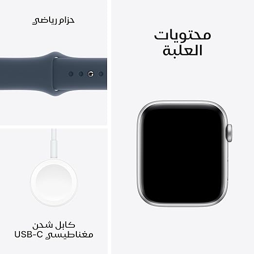 Apple Watch SE GPS 40mm Silver Aluminium Case with Storm Blue Sport Band M/L - T
