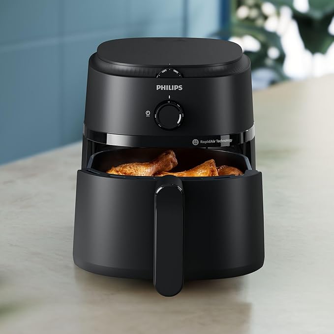 Philips Airfryer L - 1500W, 50/60Hz, 4.1L, 0.8KGs, 12-in-1 Cooking Functions,Rapid Air Technology, Black - NA120/00 - T