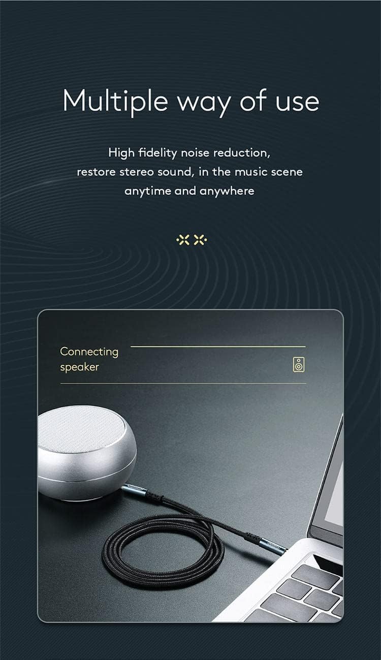 Joyroom SY-20A1 AUX car stereo audio cable 2M-Black - T