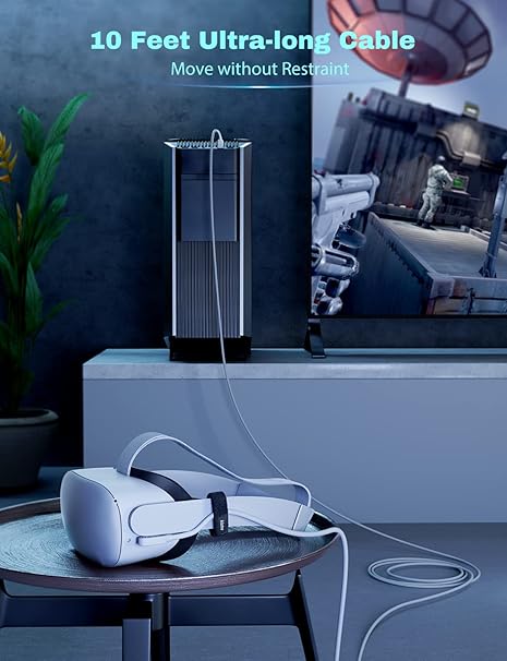 klatre Link Cable 10ft Compatible with Oculus Quest 3/2 Link Cable, Meta Quest Pro and PC/Steam VR, High-Speed Data Transfer & Charging - T