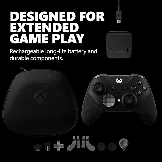 Microsoft - Elite Series 2 Wireless Controller for Xbox One, Xbox Series X, and Xbox Series S - Black - T