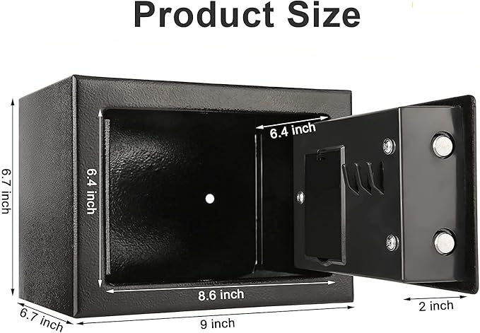 CDC® 4.6L DIGITAL STEEL SAFE ELECTRONIC SECURITY HOME OFFICE MONEY CASH SAFETY BOX 2 KEYS - T