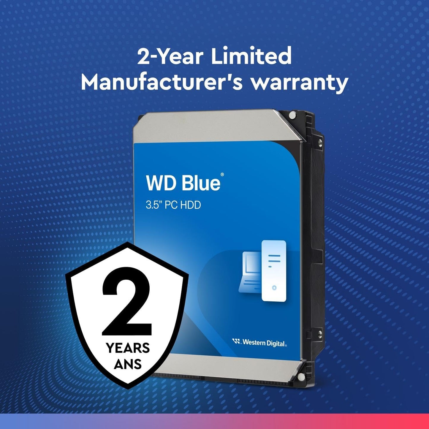Western Digital 4TB WD Blue PC Internal Hard Drive HDD - 5400 RPM, SATA 6 Gb/s, 256 MB Cache, 3.5" - WD40EZAX - T