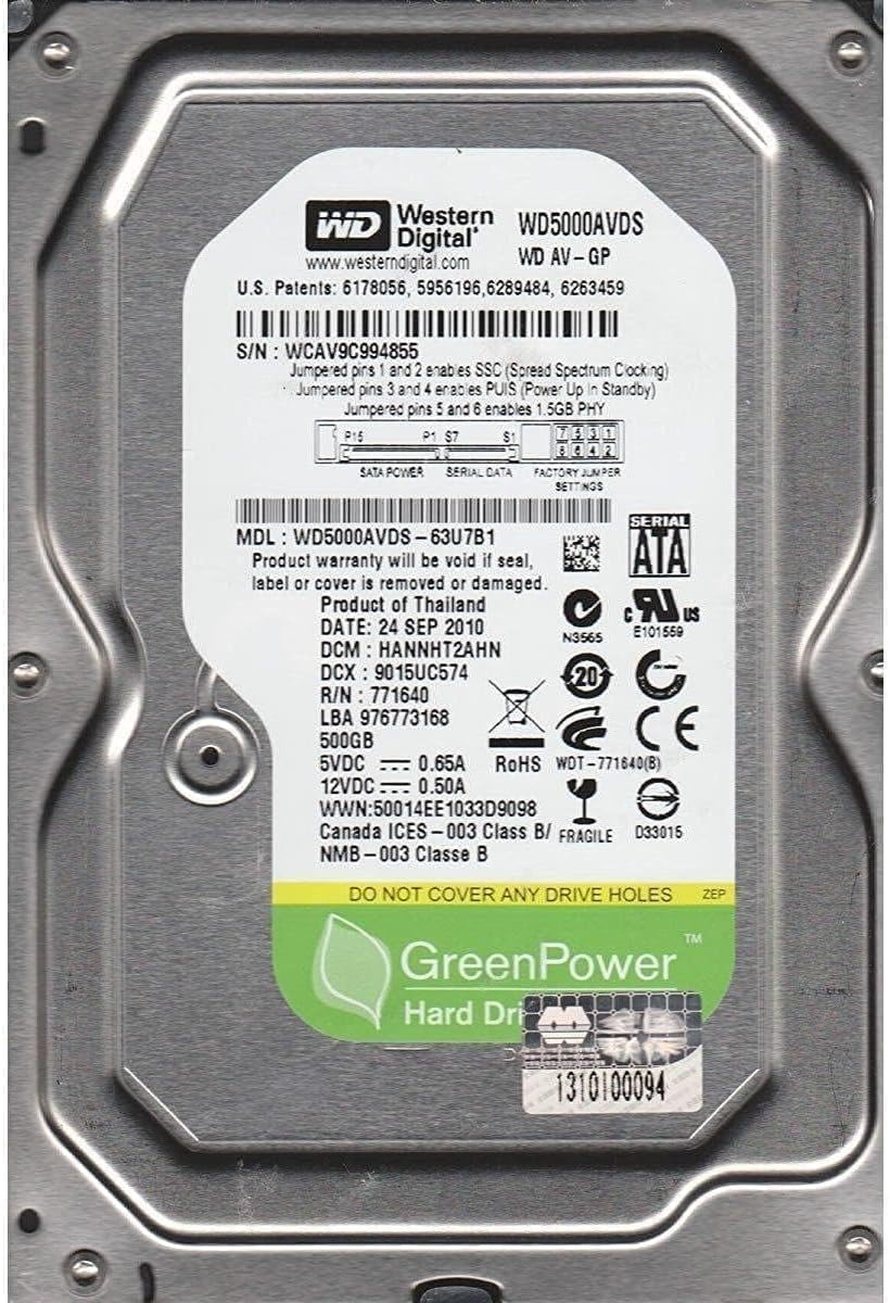 Internal Hard Disk Western Digital Green 500GB - T