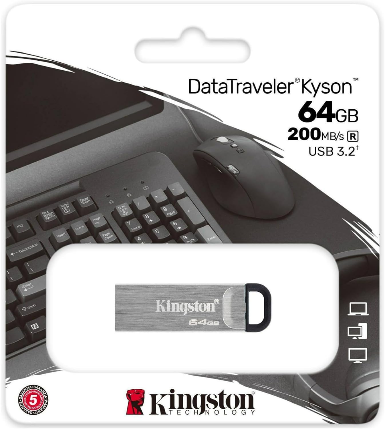 Kingston 64 GB USB Flash Drive - DTKN/64GB - T