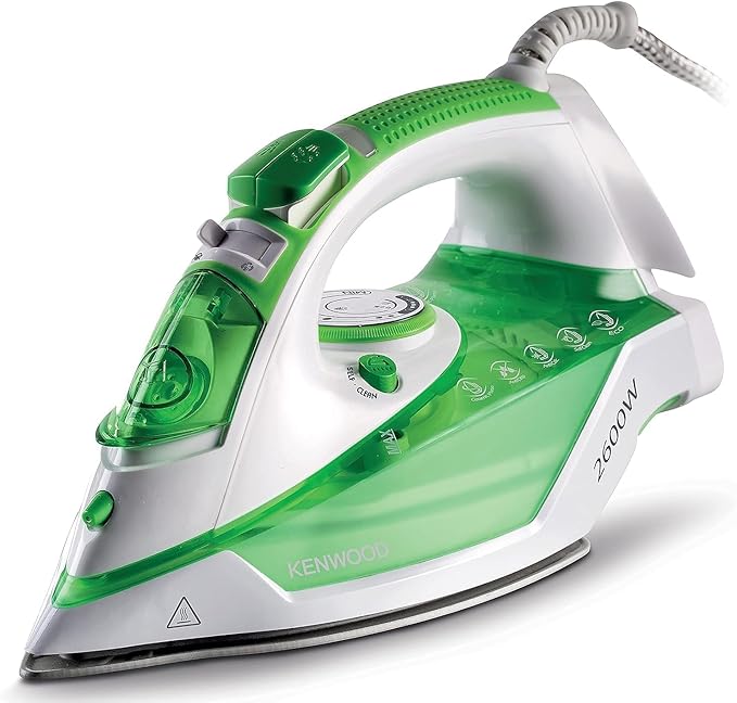 30 Reviews KENWOOD 2600W 350 ml Steam Iron, Ceramic Sole Panel, Environmental Function, 45/140g Steam Power, Anti-Distillation, Stp70.000W White/Green - (International Warranty) - T