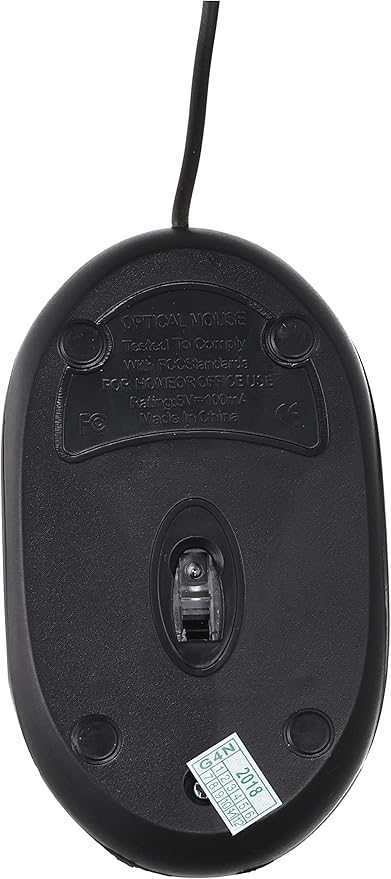 Wired USB Optical Mouse For Pc/Laptop With Scroll Wheel - Black - T