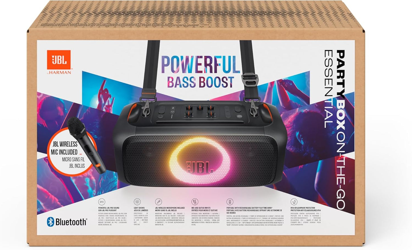 JBL PARTYBOXPBOTGESEU2 On-The-Go Essential Portable Speaker With Wireless Mic Black - T