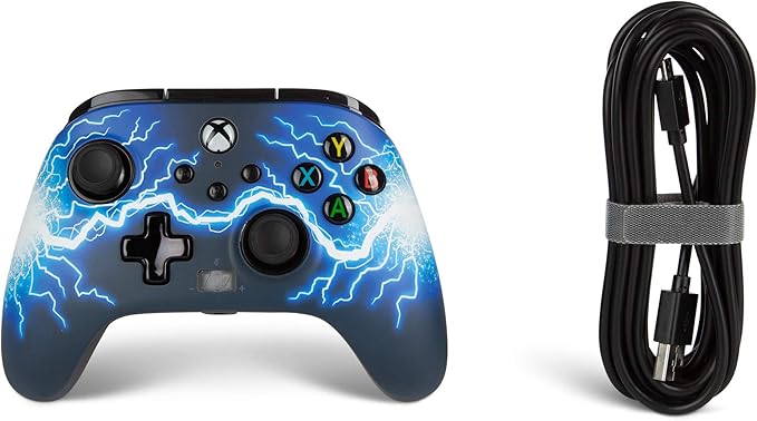 PowerA Enhanced Wired Controller for Xbox Series X|S - Arc Lightning, gamepad, wired video game controller, gaming controller, Xbox Series X|S - T