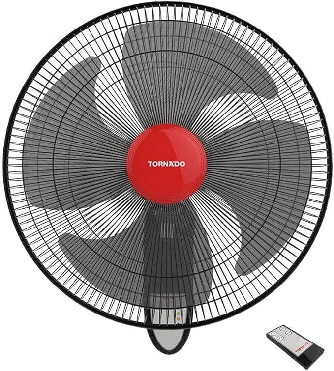 TORNADO Wall Fan 16 Inch 4 Blades Remote Black EPS-16R - T