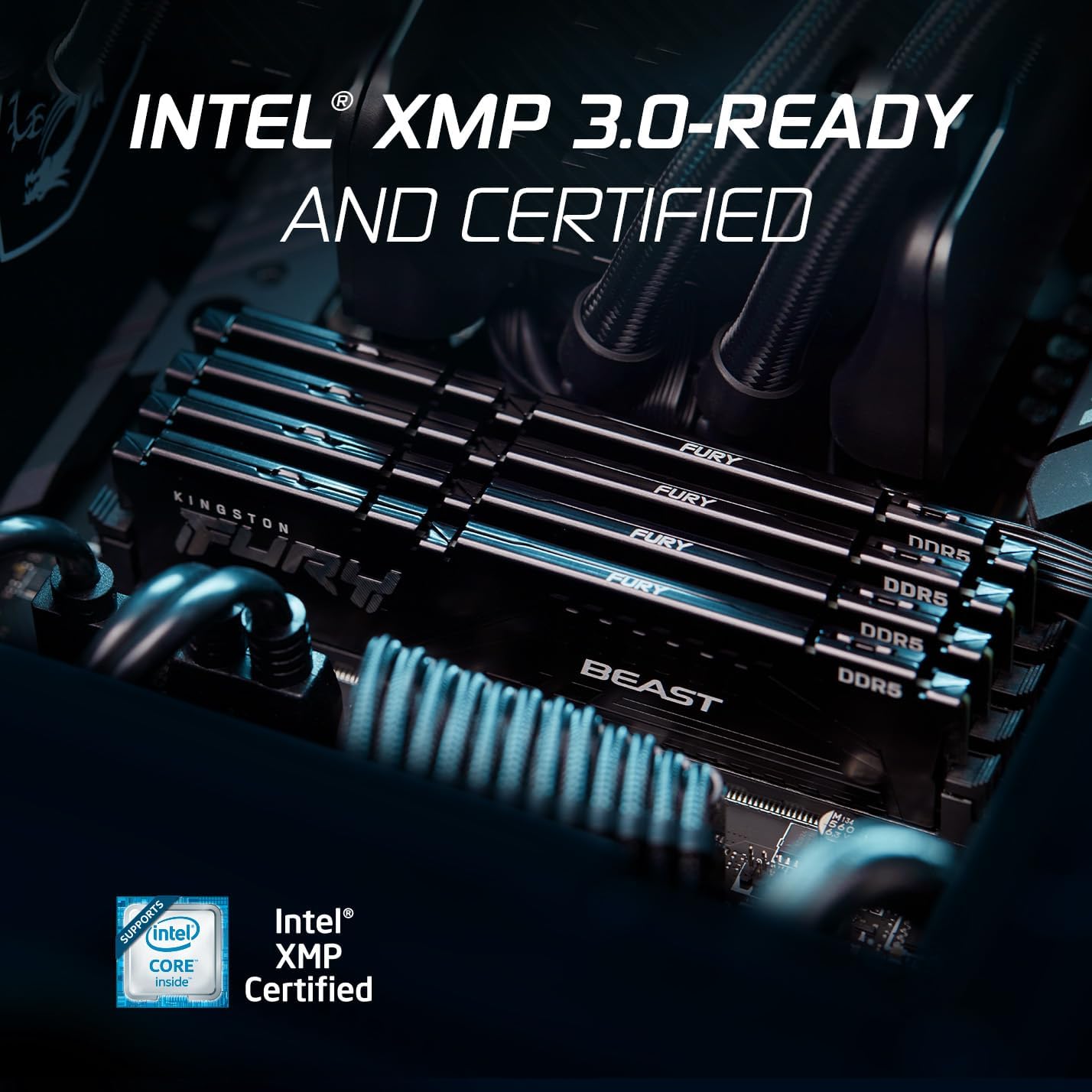 Kingston Fury Beast 16GB DDR5 6000MHz CL36 AMD EXPO and Intel XMP Black Desktop Memory