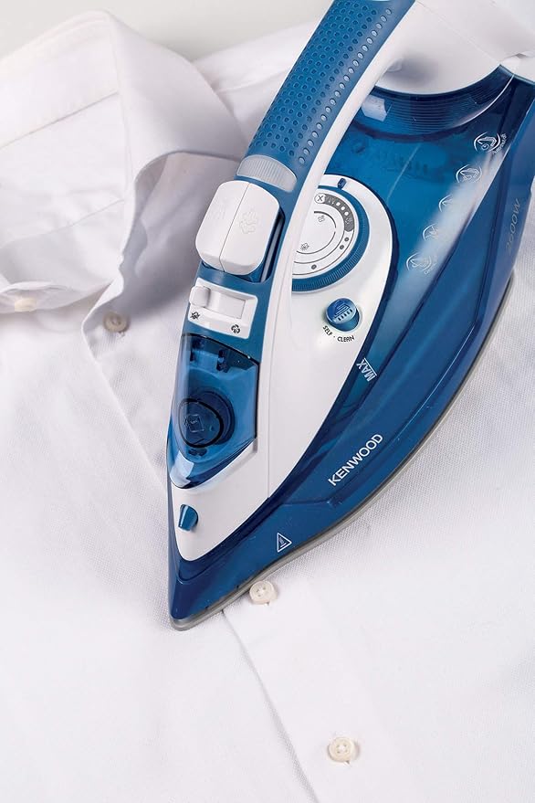 Kenwood Steam Iron 2600 Watts, Steam Shot Up to 140g, Steam emission 45g/min, Anti drip and Anti calc, STP75.000WB – International Warranty - T