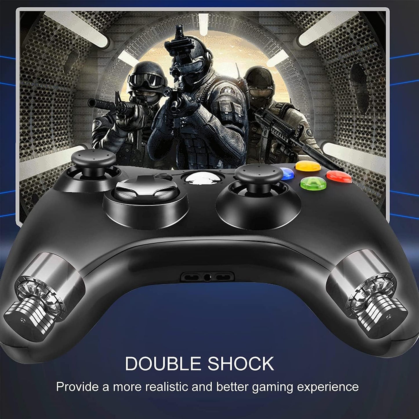 Zexrow Xbox 360 Controller, USB Wired Gamepad Joystick with Improved Dual Vibration and Ergonomic Design for Microsoft Xbox 360 & Slim & PC Windows 7/8/10(Black) - T
