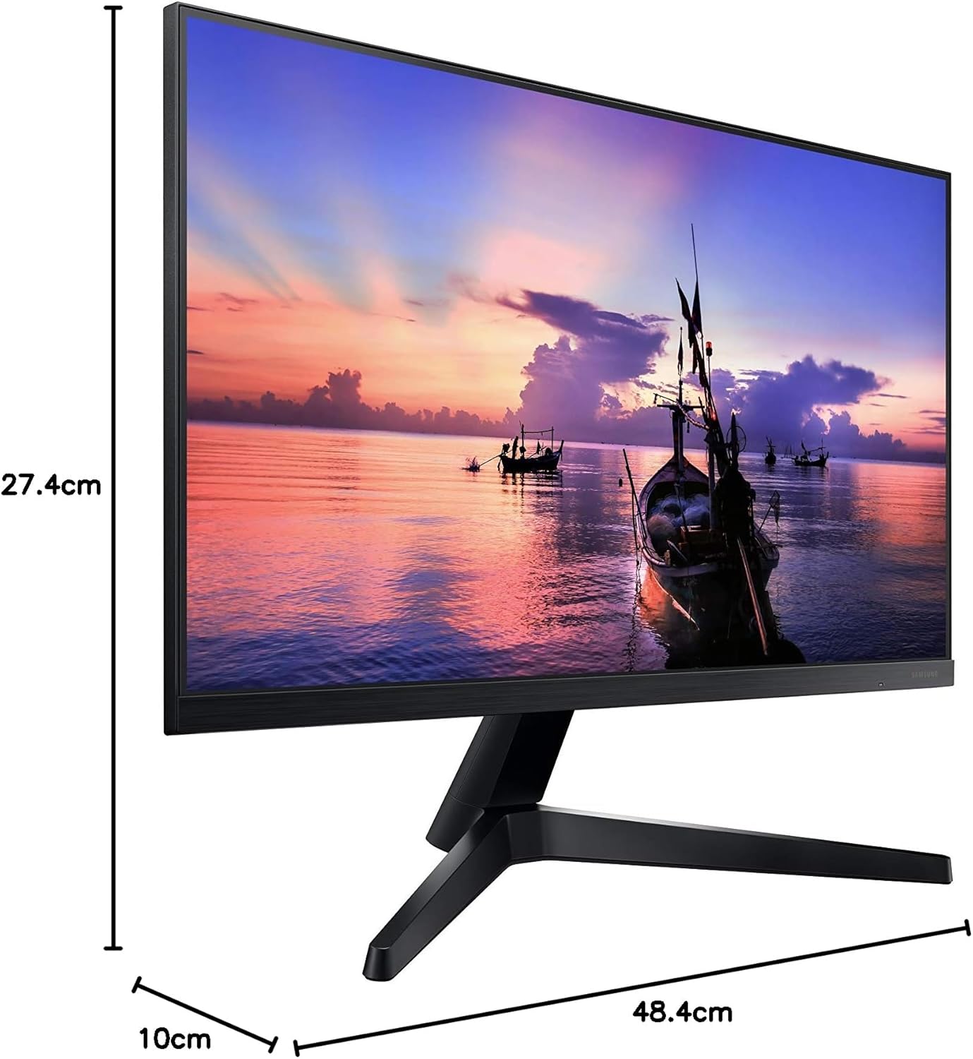 SAMSUNG T350 Series 22-Inch FHD 1080p Computer Monitor, 75Hz, IPS Panel, HDMI, VGA (D-Sub), 3-Sided Border-Less, FreeSync (LF22T350FHNXZA) - T