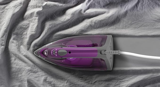 TEFAL Express Steam, Steam Iron, 2600 Watts, Anti-scale, Purple, Ceramic Soleplate, FV2843M0, 1 year warranty - T