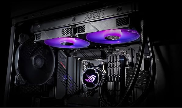 ASUS ROG Strix LC II 240 ARGB All-in-one AIO Liquid CPU Cooler 240mm Radiator, Intel LGA1700, 115x/2066 and AMD AM4/TR4 Support,2X 120mm 4-pin PWM Addressable RGB Radiator Fans - T
