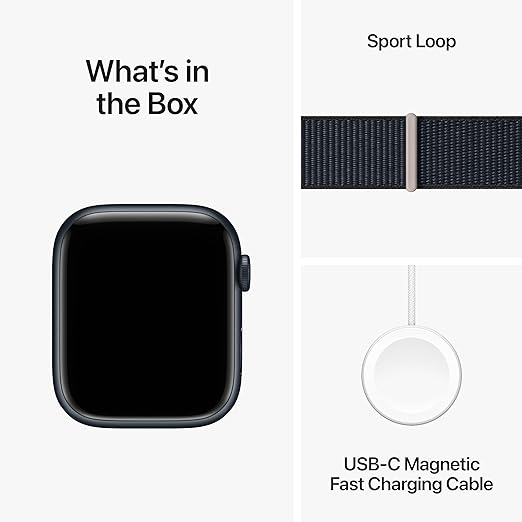 Apple Watch Series 9 45mm Midnight Aluminium Case with Midnight Sport Loop - T