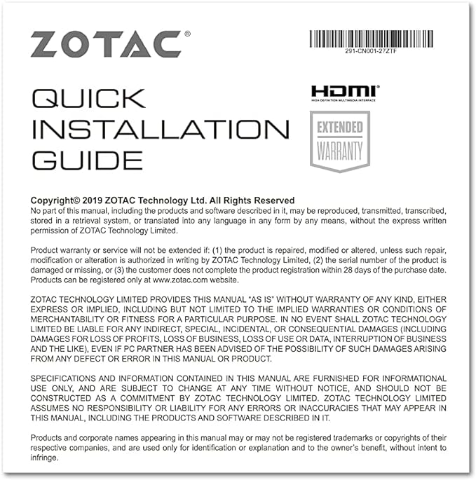 ZOTAC Gaming GeForce GTX 1650 AMP CORE 4GB GDDR6 128-bit Gaming Graphics Card, Super Compact, ZT-T16520J-10L - T