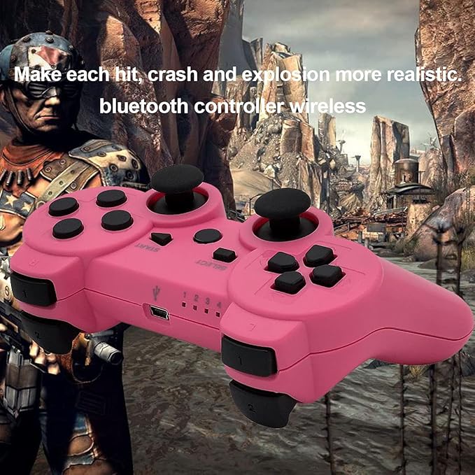 Ceozon PS3 Controller Wireless Playstation 3 Controller Bluetooth Gamepad for Playstation 3 Remote Joystick with Charging Cables 2 Pack Black + Pink - T