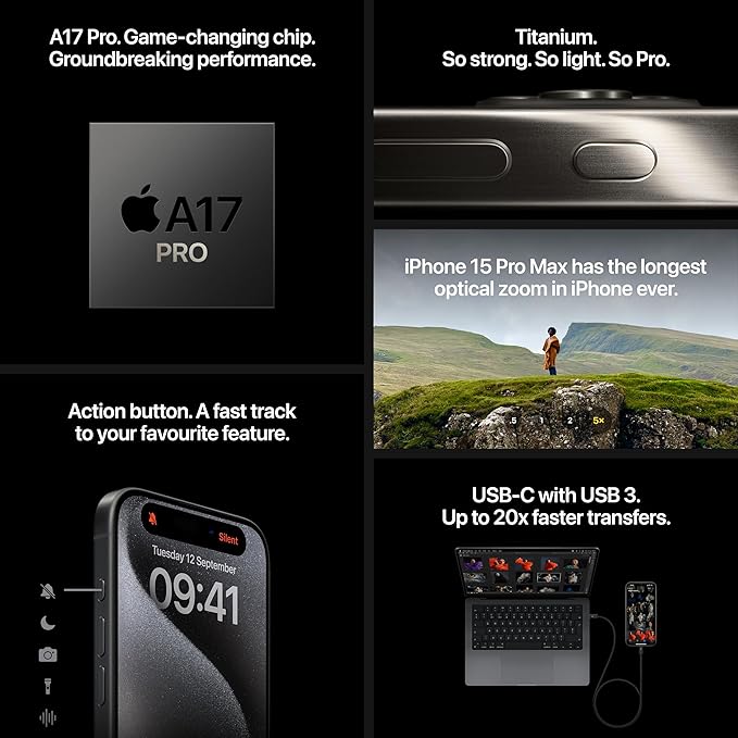 iPhone 15 Pro 1TB Black Titanium 5G With FaceTime - Middle East Version - T