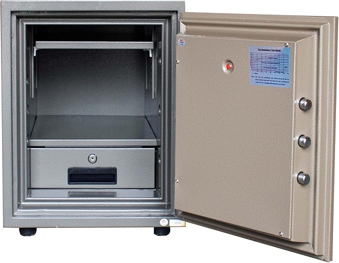 LGSafe LG51E4 Fireproof Safe Box - Anti-Burglar Safebox with an Adjustable Shelf, Digital Keypad and Dual Locks Besides an Internal Lockable Drawer (H51 x W42 x D48 CM, 80KG) - Made in Vietnam - T