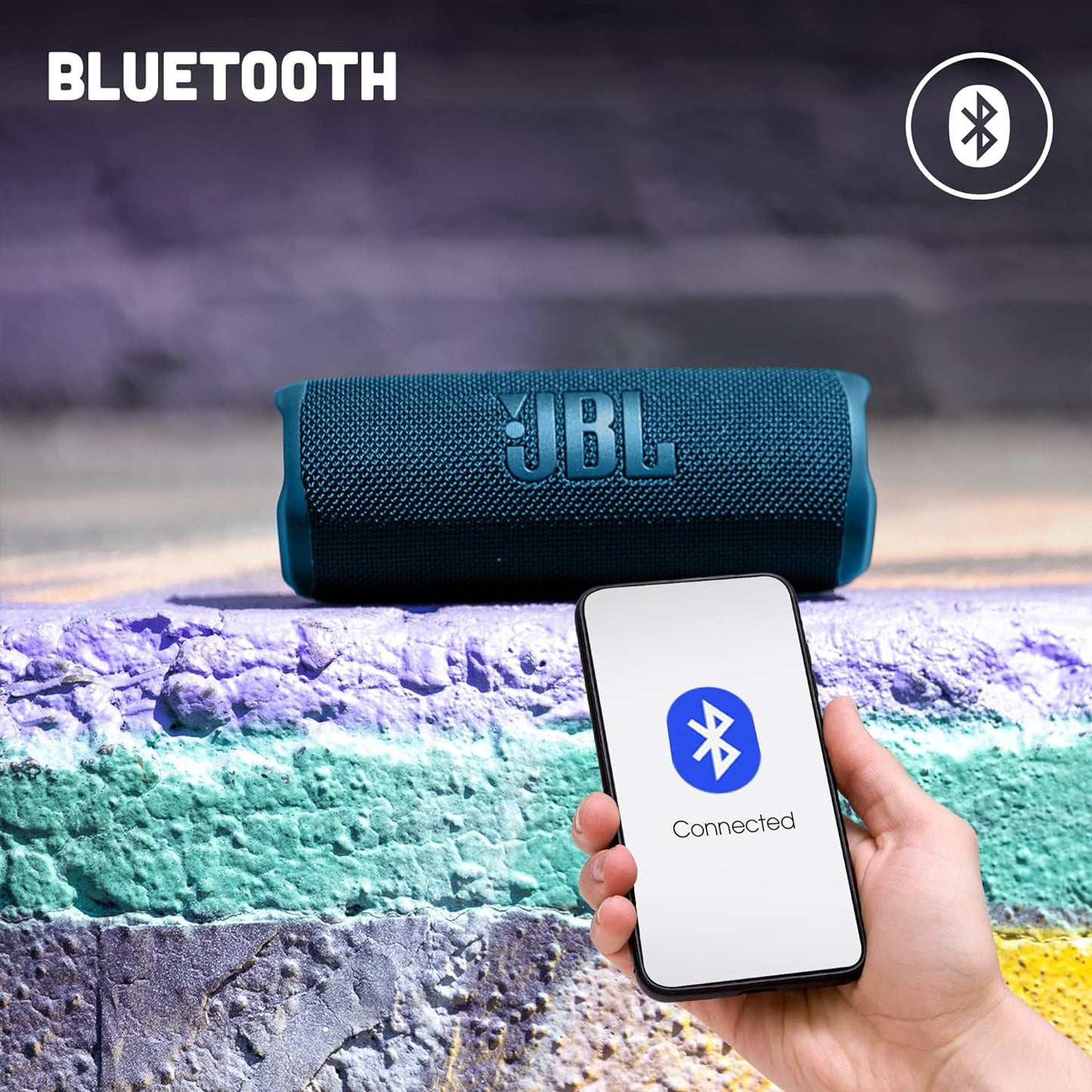 JBL Flip 6 Bluetooth Box in Blue - Waterproof Portable Speaker with 2-Way Speaker System for Powerful Sound - Up to 12 Hours of Wireless Music Play - T