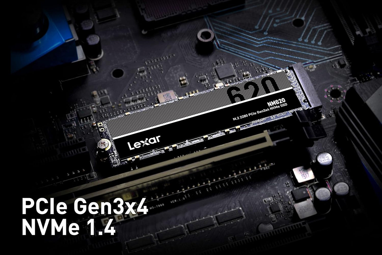 Lexar NM620 512GB SSD, M.2 2280 PCIe Gen3x4 NVMe 1.4 Internal SSD, Up to 3500MB/s Read, 2400MB/s Write, 3D NAND Flash Internal Solid State Drive for PC Enthusiasts and Gamers (LNM620X512G-RNNNG) - T