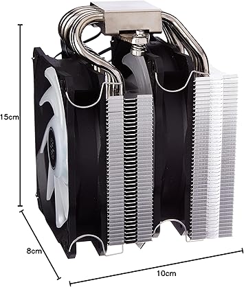 SilverStone Hydrogon D120 ARGB, Dual tower CPU cooler with 6 heat-pipes and dual 120mm ARGB fans, PWM, Intel LGA 1700, AMD AM4, SST-HYD120-ARGB - T