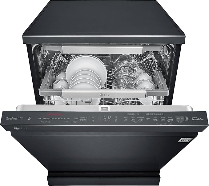 LG QuadWash™ Steam Dishwasher, 14 Place Settings, EasyRack™ Plus, Inverter Direct Drive, ThinQ™ - DFC335HM.ABMPEEC, Dark Grey - T