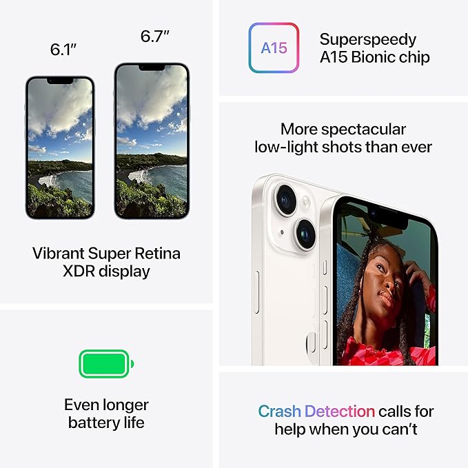 Apple iPhone 14 Plus (128 GB) - Midnight, Bluetooth, Wi-Fi, USB, NFC - T