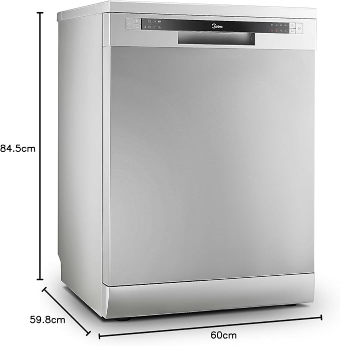 Midea Dishwasher - WQP13-5201C-S - 6 programs - Free standing - 13 Place set - Silver - T