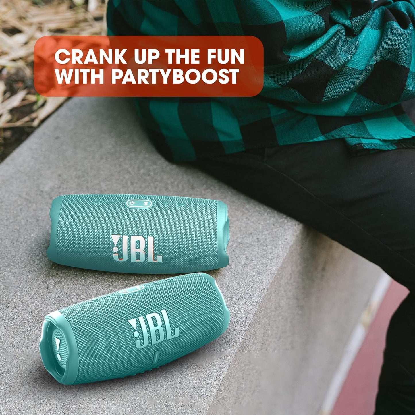 JBL Charge 5 - Portable Bluetooth Speaker with deep bass, IP67 waterproof and dustproof, 20 hours of playtime, built-in powerbank, in teal - T