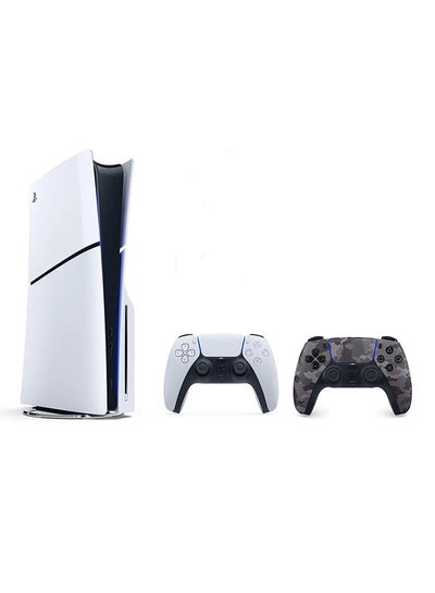 PlayStation 5 Disc Slim Console With Extra Grey Camouflage Controller And FC 24 - T