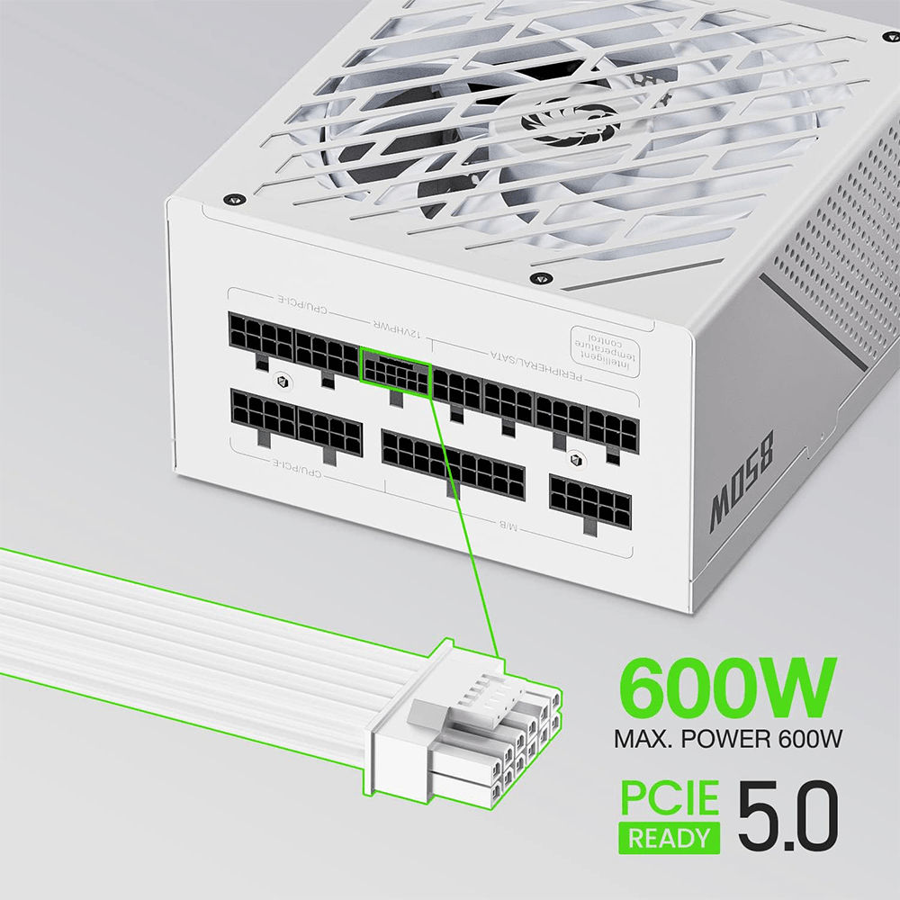 GameMax GX850 Pro Xtreme Series 850W 80 PLUS Gold Certified Power Supply - White - T