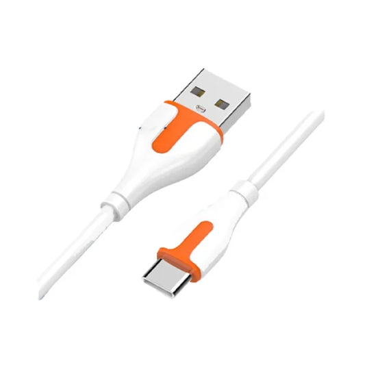 LDNIO LS572 TYPE-C 2.1A Fast charging Data Cable 2M Length - White-Orange