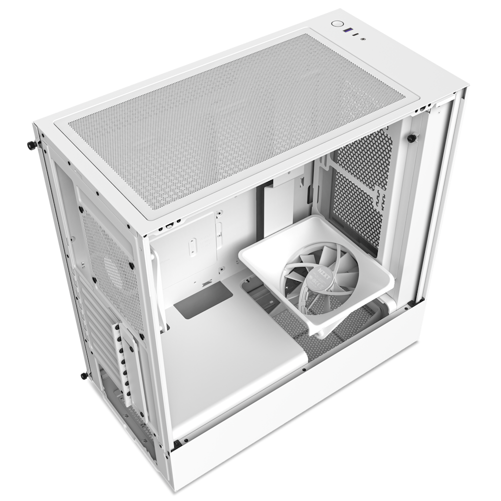 NZXT H5 Flow - All White CC-H51FW-01 White SGCC Steel, Tempered Glass ATX, Micro-ATX, mini-ITX Computer Cases