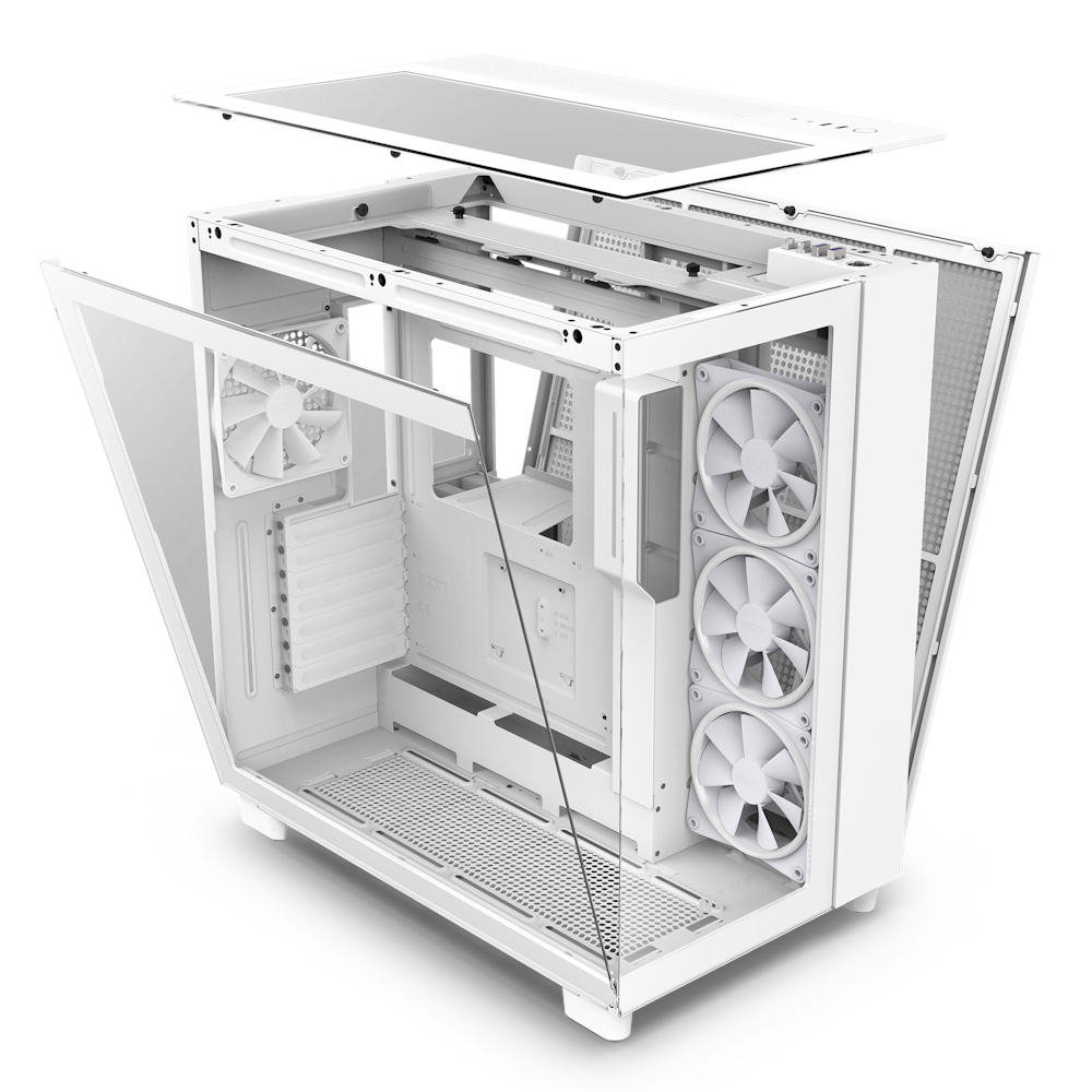 NZXT H9 Elite - All White - CM-H91EW-01 - Premium Dual-Chamber - Mid-Tower - RGB Fans - Case