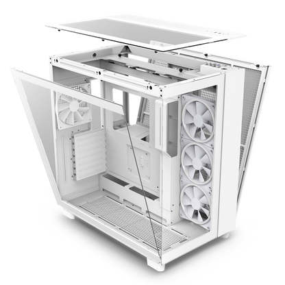 NZXT H9 Elite - All White - CM-H91EW-01 - Premium Dual-Chamber - Mid-Tower - RGB Fans - Case