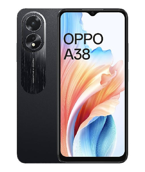 Oppo A38 Android Smartphone, Dual SIM Mobile Phone, 6GB RAM, 128GB Storage, Glowing Black (UAE Version)