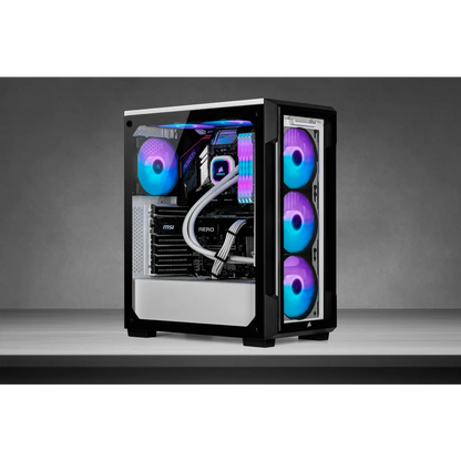 Corsair iCUE 220T RGB Tempered Glass Mid-Tower Smart Case — White - CC-9011191-WW