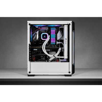 Corsair iCUE 220T RGB Tempered Glass Mid-Tower Smart Case — White - CC-9011191-WW