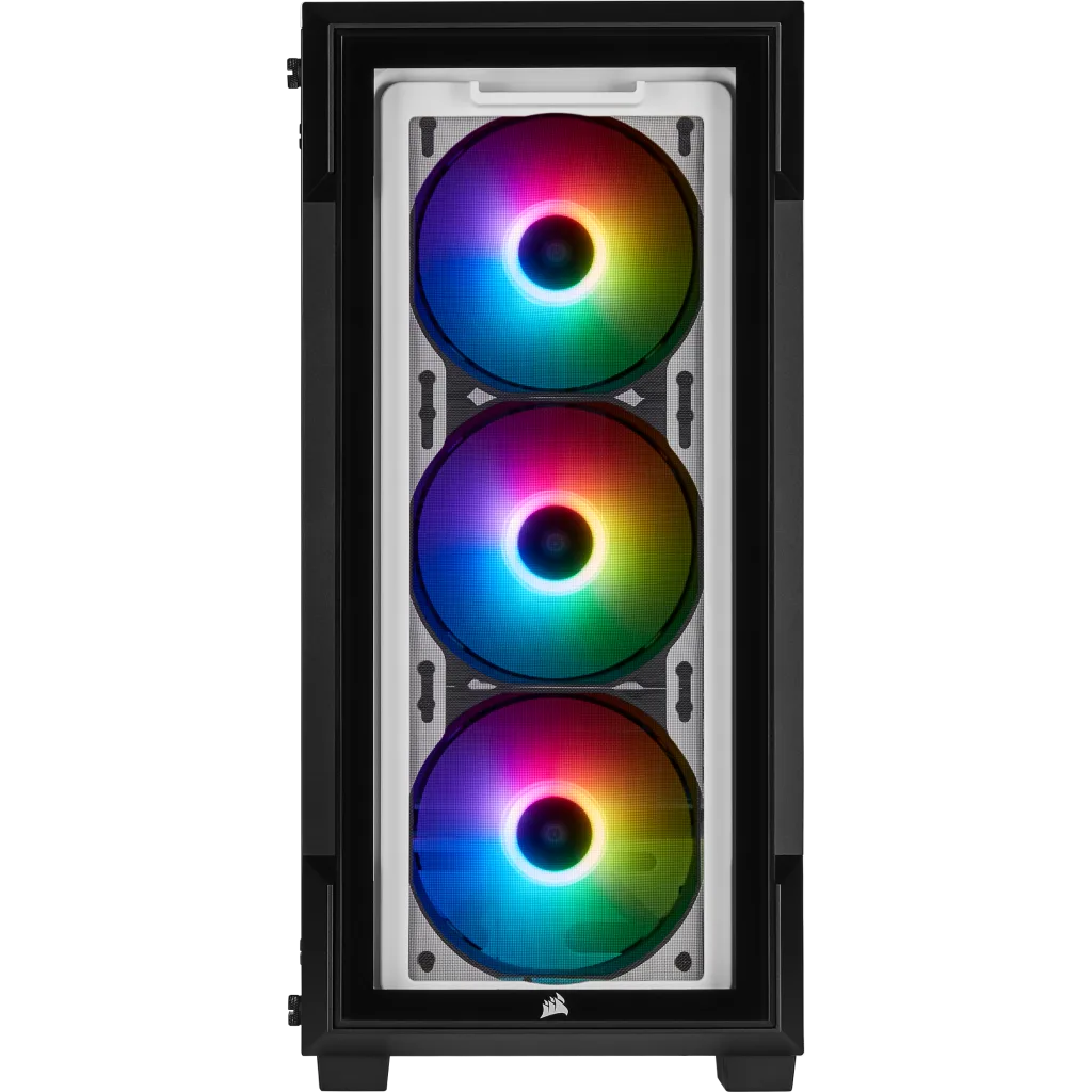 Corsair iCUE 220T RGB Tempered Glass Mid-Tower Smart Case — White - CC-9011191-WW